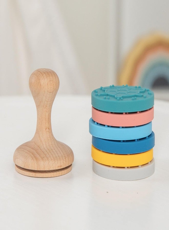 ReLIVE Ocean Adventures Rubber Stamp with Wood Handle, 6 Interchangeable Ocean Animals Silicon Stamps and 1 Sturdy Handle, Fun Kids Craft Supplies and Art Supplies, Arts and Crafts for Kids 4-6 and Families - Image 5